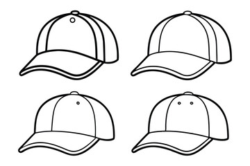 Line art of baseball caps vector style illustration.eps