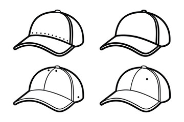 Line art of baseball caps vector style illustration1.eps