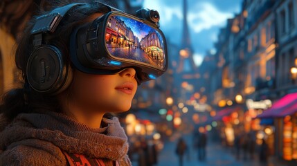 Virtual reality experience for kids paris digital art urban close-up