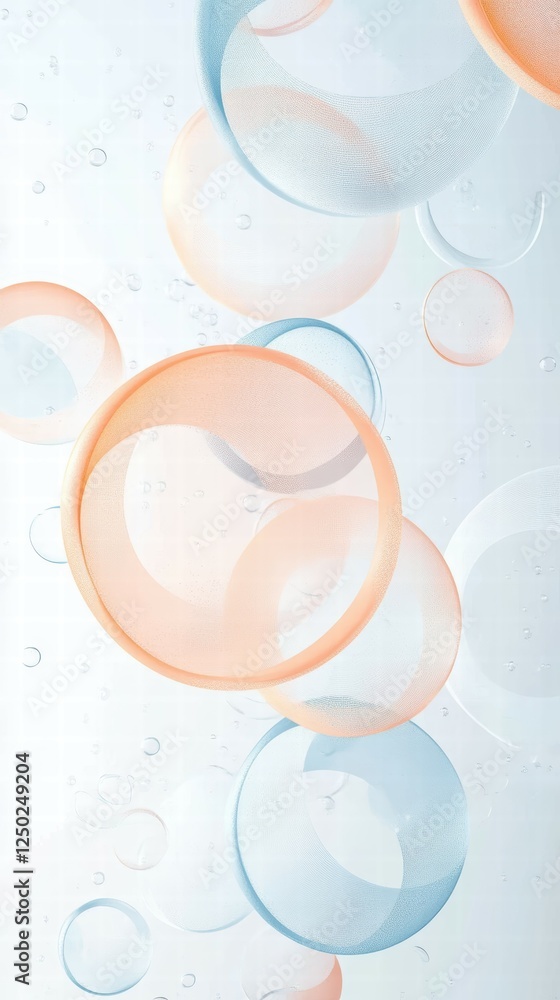 Poster abstract background with bubbles and soft color gradients