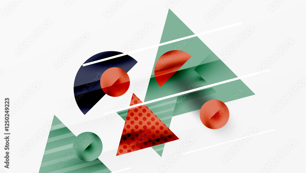 Aufkleber Modern geometric background - overlapping triangles with smooth gradients and semi-transparency