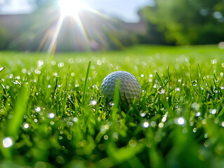 golf ball on green grass