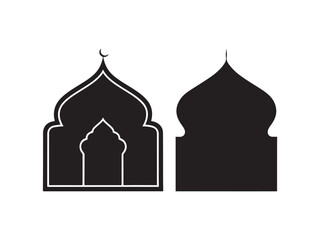 Islamic window shape silhouette vector