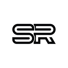 SR monogram logo design letter text name symbol monochrome logotype alphabet character simple logo