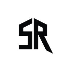 SR monogram logo design letter text name symbol monochrome logotype alphabet character simple logo