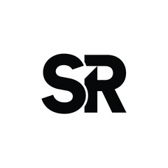 SR monogram logo design letter text name symbol monochrome logotype alphabet character simple logo