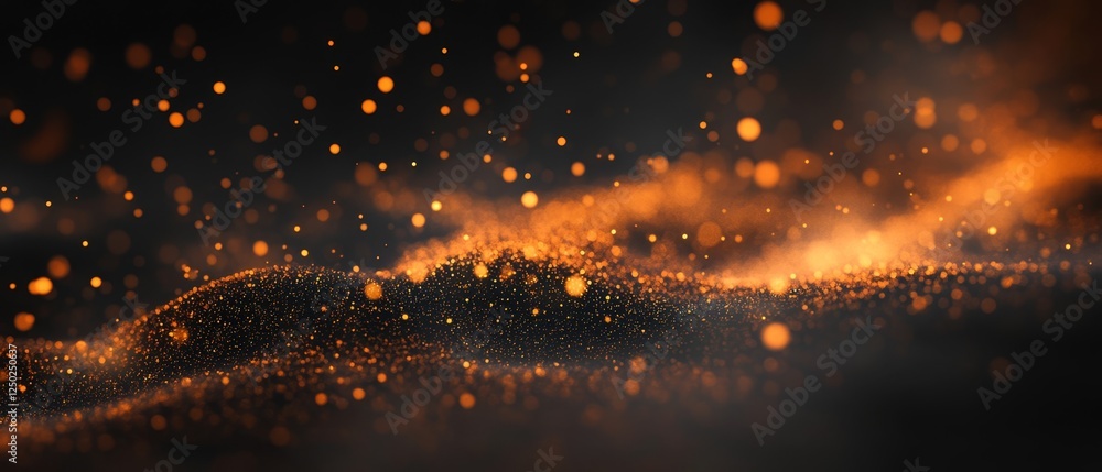 Poster sparkling fiery particles abstract background