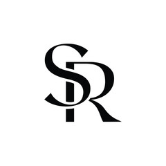SR monogram logo design letter text name symbol monochrome logotype alphabet character simple logo