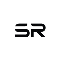 SR monogram logo design letter text name symbol monochrome logotype alphabet character simple logo