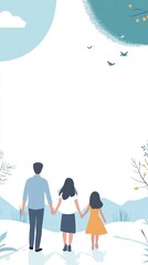 Family Enjoying Nature Together in Outdoor Scenic Landscape