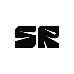 SR monogram logo design letter text name symbol monochrome logotype alphabet character simple logo