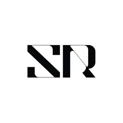 SR monogram logo design letter text name symbol monochrome logotype alphabet character simple logo