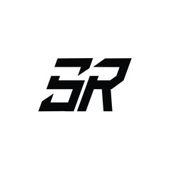 SR monogram logo design letter text name symbol monochrome logotype alphabet character simple logo