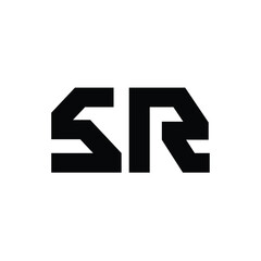 SR monogram logo design letter text name symbol monochrome logotype alphabet character simple logo