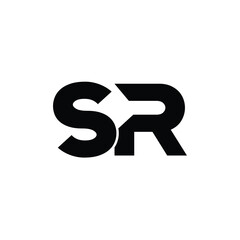 SR monogram logo design letter text name symbol monochrome logotype alphabet character simple logo