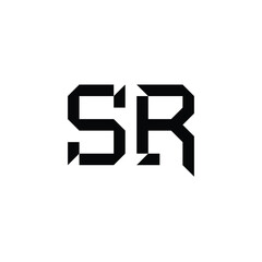 SR monogram logo design letter text name symbol monochrome logotype alphabet character simple logo