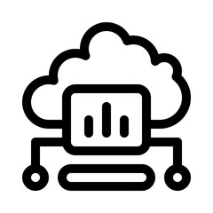 Obraz premium Cloud monitoring line icon
