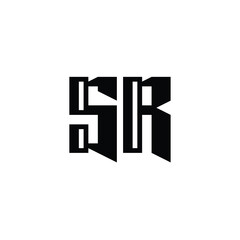 SR monogram logo design letter text name symbol monochrome logotype alphabet character simple logo