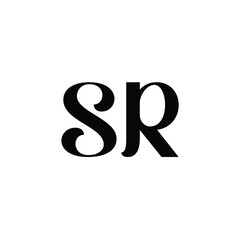 SR monogram logo design letter text name symbol monochrome logotype alphabet character simple logo