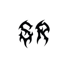 SR monogram logo design letter text name symbol monochrome logotype alphabet character simple logo