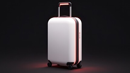 Sleek modern suitcase with illuminated accents on a dark background, showcasing design innovation