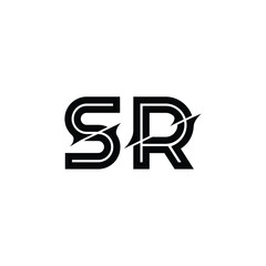 SR monogram logo design letter text name symbol monochrome logotype alphabet character simple logo