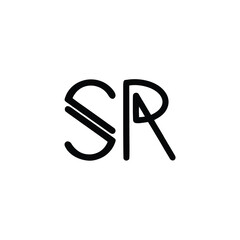 SR monogram logo design letter text name symbol monochrome logotype alphabet character simple logo