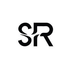 SR monogram logo design letter text name symbol monochrome logotype alphabet character simple logo