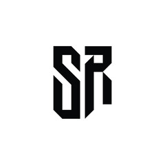 SR monogram logo design letter text name symbol monochrome logotype alphabet character simple logo