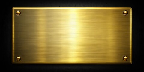 Metal Plate with Shiny Gold Finish on Black Background, high shine, gold finish