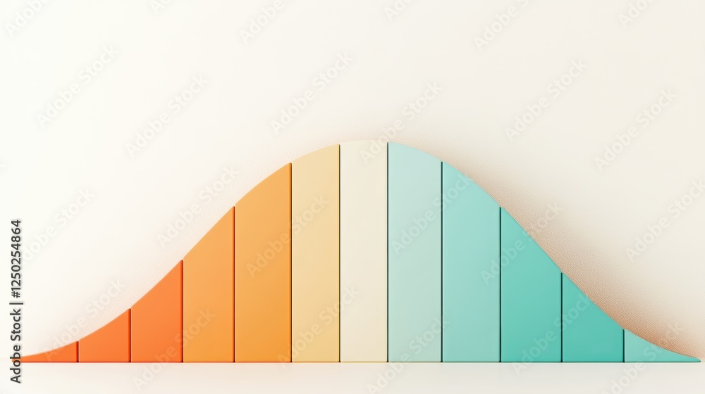 Poster pastel-colored normal distribution curve minimalist normal distribution curve design