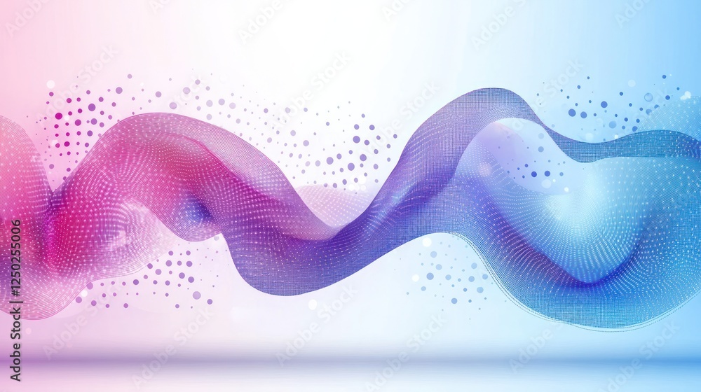 Poster abstract wavy background with gradient colors and dot pattern illustration