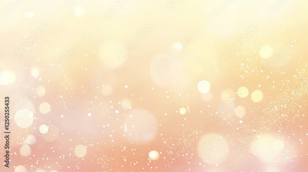 Poster ethereal golden bokeh background with sparkles for festive and elegant designs