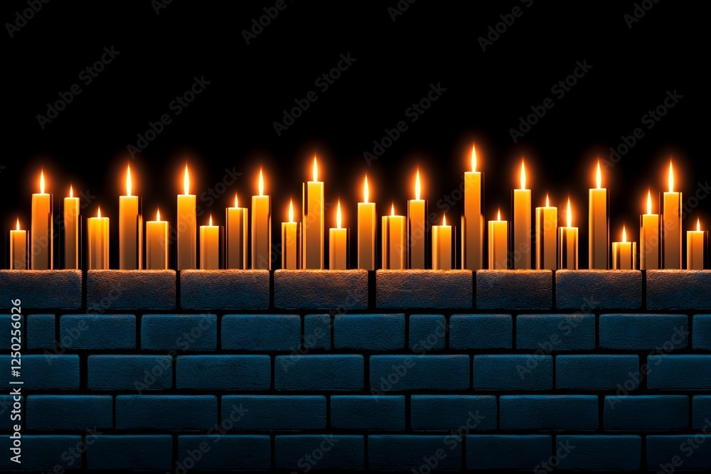 Poster a beautiful display of illuminating candles on a dark background creating a peaceful and warm ambian