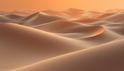 Desert Dunes: Serene Sunset, Smooth Sands, Minimalist Art