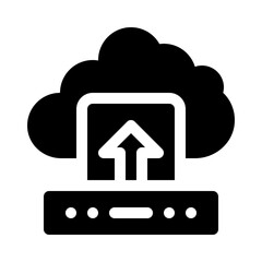 Cloud migration glyph icon