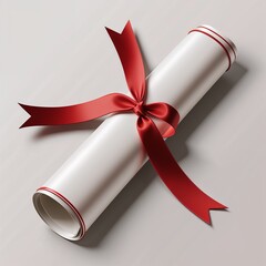 diploma with red ribbon