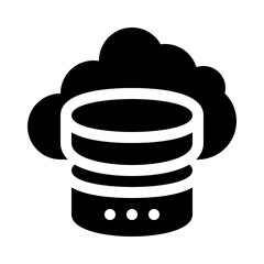 Cloud storage glyph icon