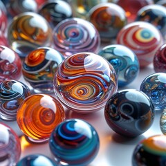 colorful beads on white background