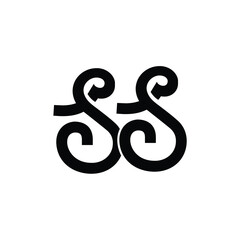 Fototapeta premium SS monogram logo design letter text name symbol monochrome logotype alphabet character simple logo