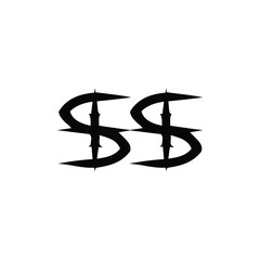 SS monogram logo design letter text name symbol monochrome logotype alphabet character simple logo