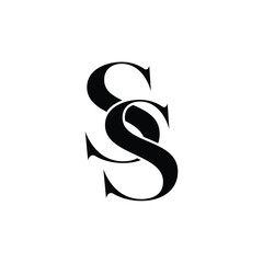 Obraz premium SS monogram logo design letter text name symbol monochrome logotype alphabet character simple logo