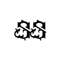 SS monogram logo design letter text name symbol monochrome logotype alphabet character simple logo