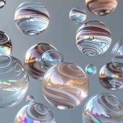 glass balls on a white background