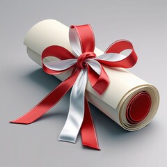 diploma with red ribbon