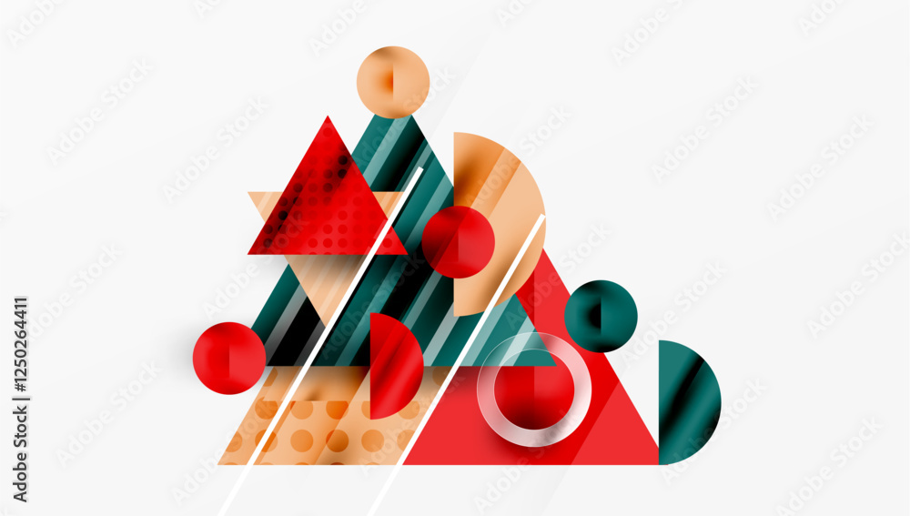 Aufkleber Modern geometric background - overlapping triangles with smooth gradients and semi-transparency
