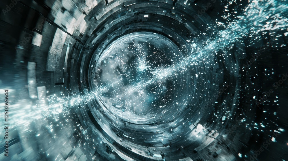 Poster high energy particle collision simulation in a massive space environment