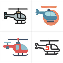 Helicopter 3D icon rotorcraft vehicle 