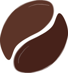 Two Brown Coffee Beans Vector Illustration