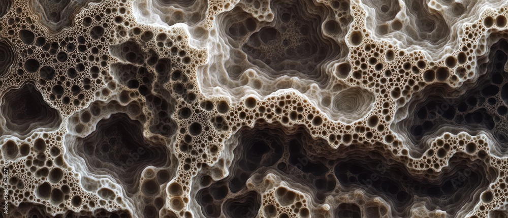 Aufkleber abstract close-up of textured surface with bubbles and organic patterns, showcasing intricate detail